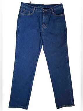 Womens Fleece Lined Jeans 34 Blue Denim Warm Thermal Straight Leg Winter Pants